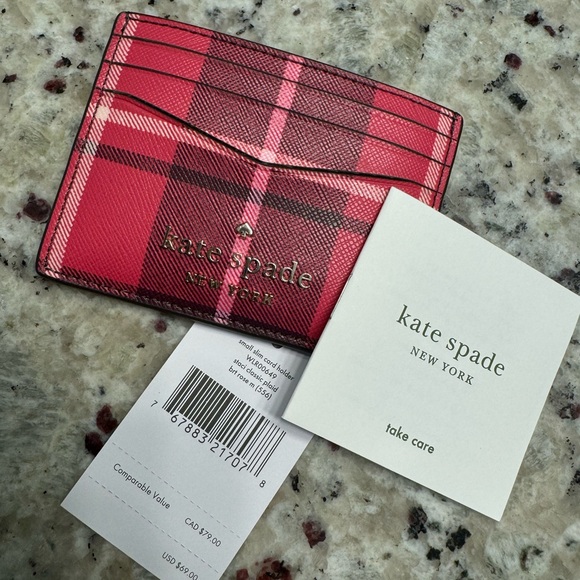 Staci Plaid Small Slim Card Holder - Picture 6 of 8